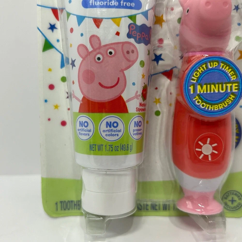 First Firefly Peppa Pig Training Kit‎ Light Up Timer Toothbrush Strawberry Paste